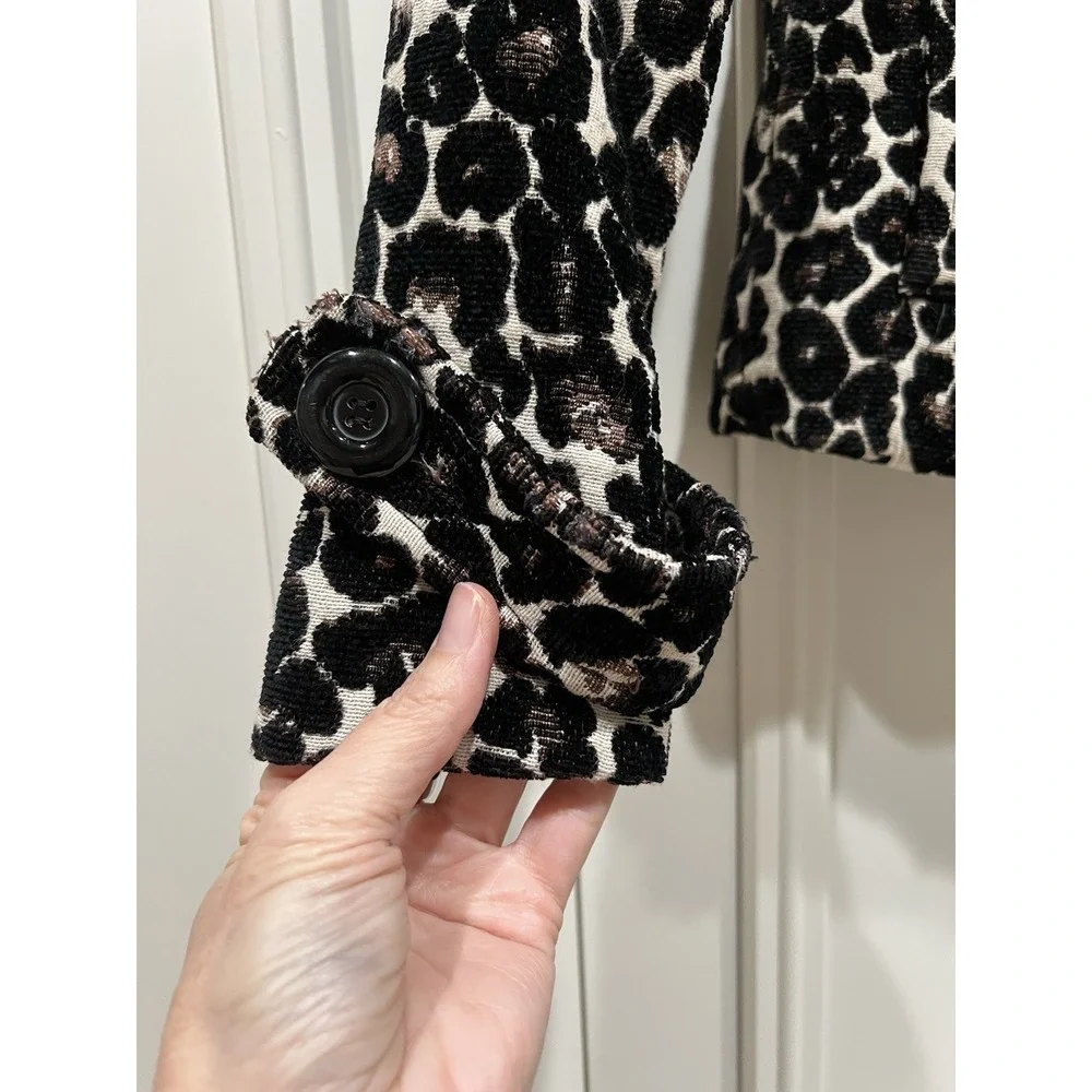 Wet‎ Seal Leopard Animal Print Double Breasted Carpet Bag Coat Size XS Mob Wife - Picture 2 of 11